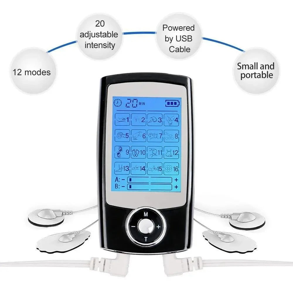 16-Mode EMS TENS Muscle Stimulator & Digital Body Massager